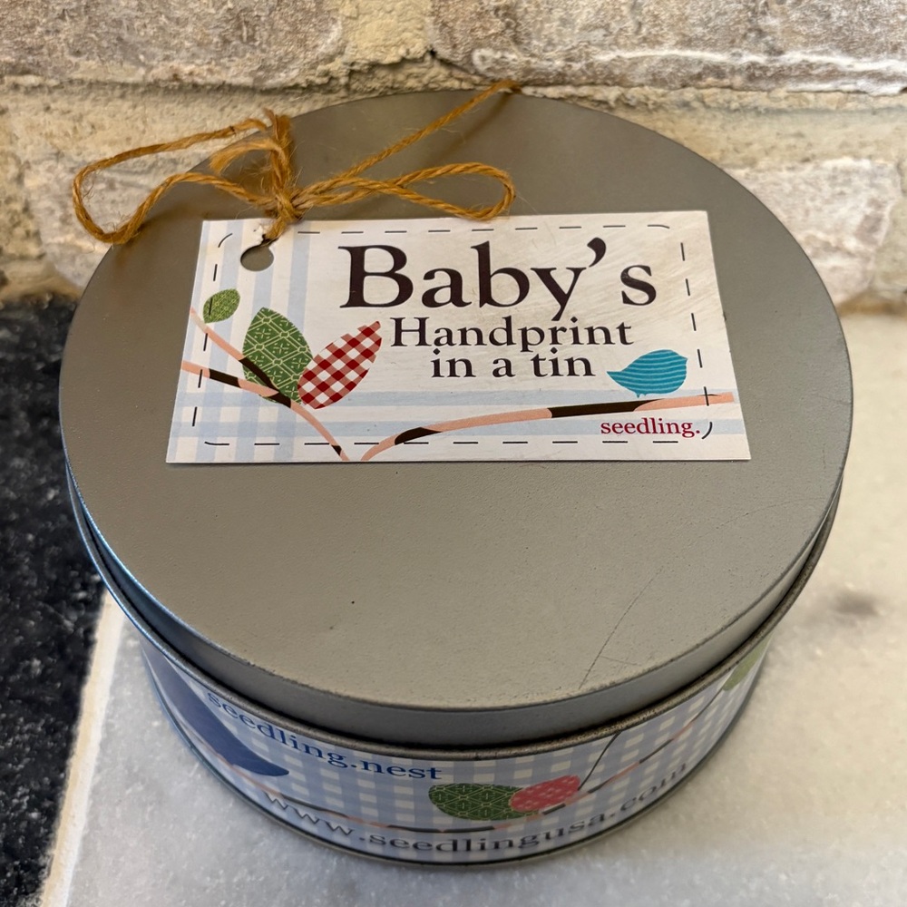 Seedling Baby's Handprint in a Tin